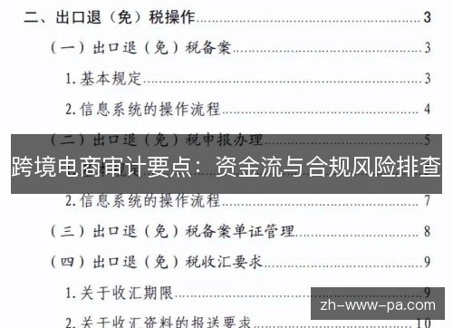 跨境电商审计要点：资金流与合规风险排查
